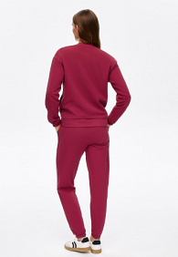 Джемпер из пике на молнии, цвет малиновый