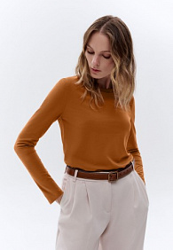 Женская футболка-лонгслив, цвет кэмел