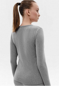 Женская футболка-лонгслив, цвет серый меланж