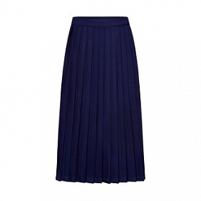 Удлиненная плиссированная юбка для девочки, цвет темно-синий