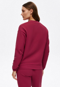 Джемпер из пике на молнии, цвет малиновый