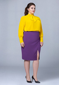 Юбка с разрезом, цвет фиолетовый