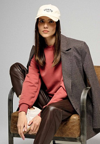 Брюки из экокожи, цвет шоколадный