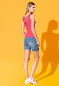 Джинсовые шорты с потертостями, цвет голубой