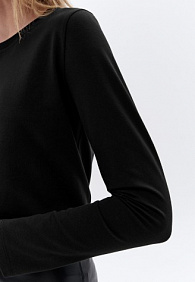 Женская футболка-лонгслив, цвет черный