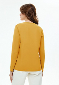 Женская футболка-лонгслив, цвет горчичный