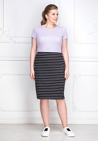 Юбка в полоску, цвет черный