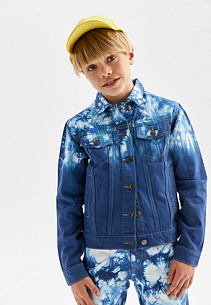 Джинсовая куртка с принтом «тай-дай» для мальчика от Фаберлик, фото 1