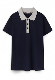 Поло для мальчика, цвет темно-синий