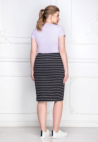 Юбка в полоску, цвет черный