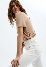 Женская футболка, цвет бежевый