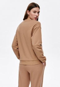 Джемпер из пике на молнии, цвет бежевый