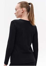 Женская футболка-лонгслив, цвет черный