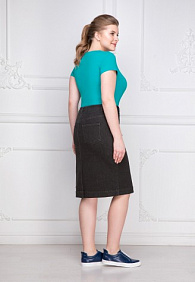 Юбка из джинсовой ткани, цвет чёрный