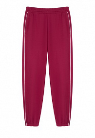 Брюки джогеры из пике, цвет малиновый