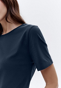 Женская футболка прямого силуэта, цвет синий