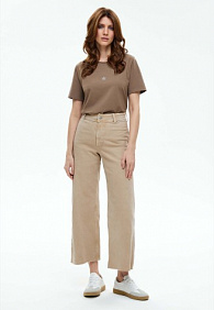 Женская футболка с декором, цвет мокко