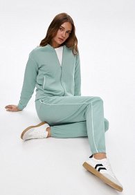 Джемпер из пике на молнии, цвет фисташковый