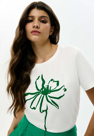 Женская футболка «Цветы», принт «Астра»