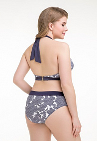 Плавки-кюлоты, синие с принтом