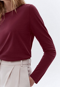 Женская футболка-лонгслив, цвет винный