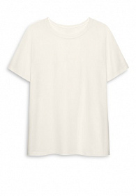 Женская футболка прямого силуэта, цвет молочный