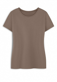 Женская футболка прилегающего силуэта, цвет мокко