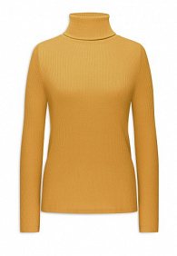 Водолазка из рельефного трикотажа, цвет желтый
