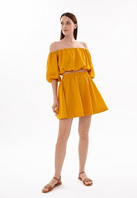 Юбка мини, цвет шафран