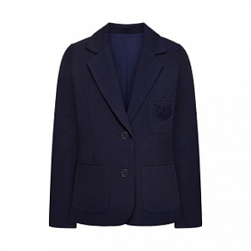 Трикотажный жакет для девочки, цвет темно-синий