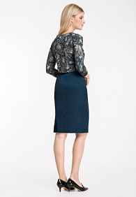 Юбка из жаккарда, цвет темно-синий