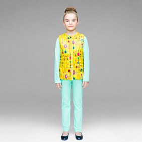 Жилет утепленный для девочки, цвет лимонный