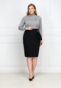 Юбка со съёмной баской, цвет чёрный