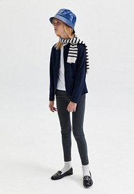 Трикотажный жакет для девочки, цвет темно-синий