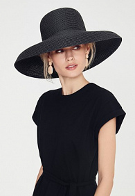 Шляпа соломенная, цвет черный