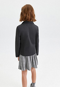 Трикотажный жакет для девочки, цвет темно-серый меланж