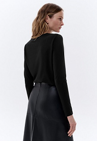 Женская футболка-лонгслив, цвет черный