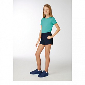 Трикотажные шорты для девочки, цвет темно-синий