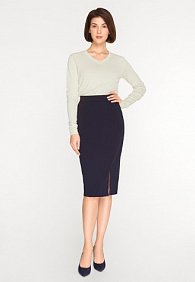 Юбка трикотажная, цвет тёмно-синий