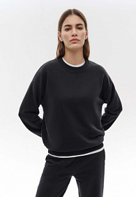 Свитшот из футера, цвет черный