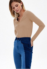 Футболка с длинными рукавами, цвет бежевый