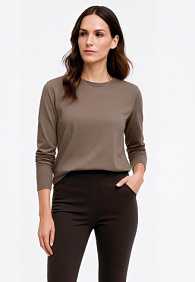 Женская футболка-лонгслив, цвет мокко