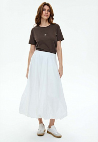 Женская футболка с декором, цвет шоколадный