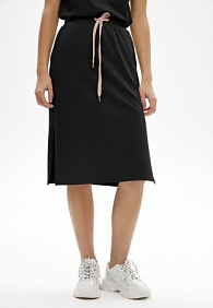 Трикотажная юбка, цвет чёрный