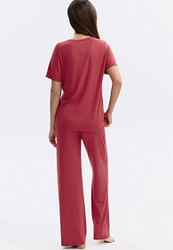 Брюки, цвет гранатовый