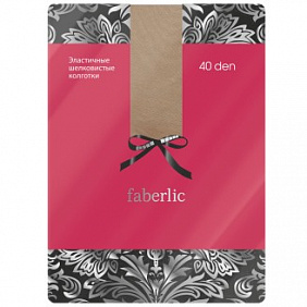 Эластичные шелковистые колготки, 40 den, бежевые