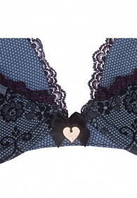 Бюстгальтер пуш-ап «Фэйри тэйл», цвет синий с черным