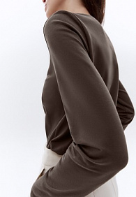 Женская футболка-лонгслив, цвет шоколадный