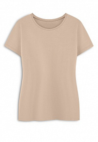 Женская футболка прилегающего силуэта, цвет телесный