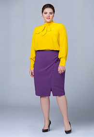 Юбка с разрезом, цвет фиолетовый